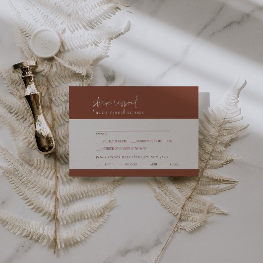 Menu de rouille chic moderne en terre cuite Choix 