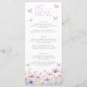 Menu de Salle de Réception de Mariage Pastel Papil (Devant)