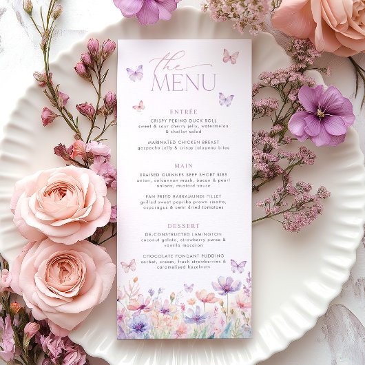 Menu de Salle de Réception de Mariage Pastel Papil