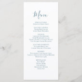 Menu de script mariage bleu minimaliste (Devant)