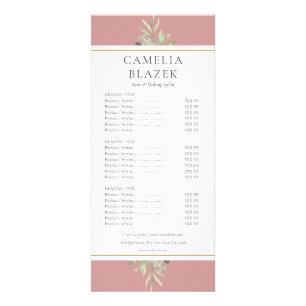 Menu de service de salon Rose Gold poussiéreux ave