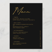 Menu de table de mariage à typographie moderne Or  (Devant)