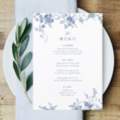Menu de table de Mariage bleu victorien de 5x7"
