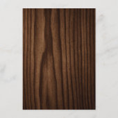 Menu de table de mariage champêtre en bois sombre (Dos)