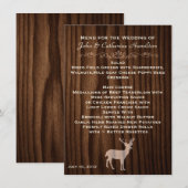 Menu de table de mariage champêtre en bois sombre (Devant / Derrière)