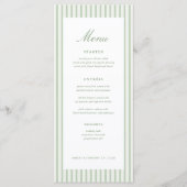 Menu de table de mariage classique aux rayures ver (Devant)