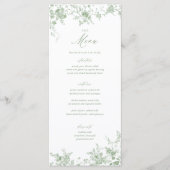 Menu de table de mariage floral toile vert classiq (Devant)