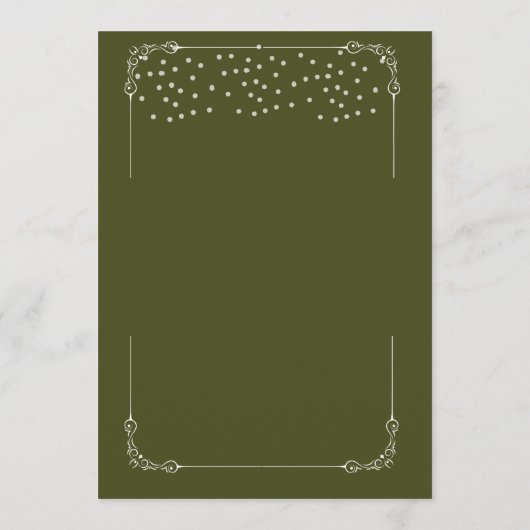 Menu de table de mariage Menu plat (Dos)