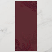 Menu de table de mariage mince avec fioritures de  (Dos)