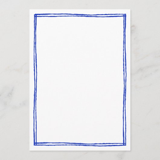 Menu de table de Mariages en bleu français manuscr (Dos)