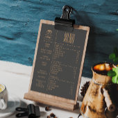 Menu de table de petit café de boulangerie
