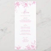 Menu de table Mariage rose toile classique (Devant)