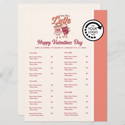 Menu de take-out de restaurant sur le thème de la  (Devant / Derrière)