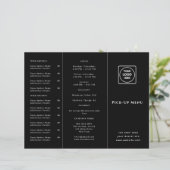 Menu de takeaway avec logo noir | Menu personnalis (Debout devant)