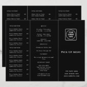 Menu de takeaway avec logo noir | Menu personnalis (Devant / Derrière)