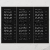 Menu de takeaway avec logo noir | Menu personnalis (Dos)