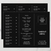 Menu de takeout de restaurant avec logo d'entrepri (Devant / Derrière)