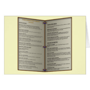 Menu de taverne du repaire du dragon