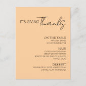 Menu de Thanksgiving (Devant)