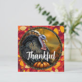 Menu de Thanksgiving avec dinde et gratitude (Debout devant)