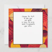 Menu de Thanksgiving avec dinde et gratitude (Dos)