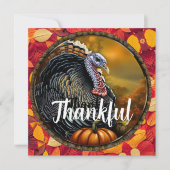 Menu de Thanksgiving avec dinde et gratitude (Devant)