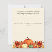 Menu de Thanksgiving Message de gratitude (Dos)