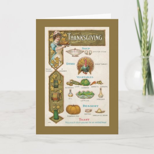 Menu de thanksgiving - style vintage - étrange (Devant)