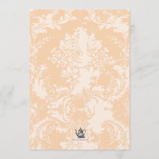 Menu de thé de mariage rétro GC (Dos)