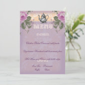 Menu de thé de mariage vintage GC (Debout devant)