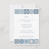 Menu de tuiles espagnoles bleues et grises (Devant)