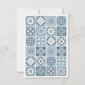Menu de tuiles espagnoles bleues et grises (Dos)