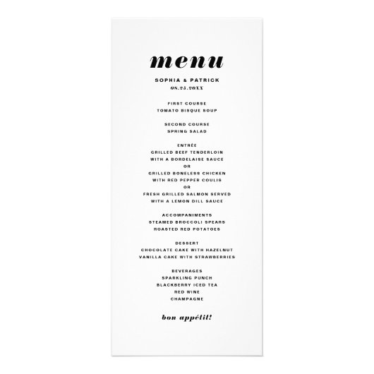 Menu de typographie italique noir et blanc gras (Devant)