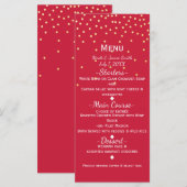 Menu de vacances aux points de confettis dorés et  (Devant / Derrière)