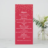 Menu de vacances aux points de confettis dorés et  (Debout devant)