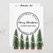 Menu de vacances de Noël d'hiver Arbre vert clair (Devant / Derrière)