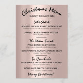 Menu de vacances de Noël hiver floral rose (Dos)