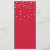Menu de vacances Red & Gold Small Gold Confetti Do (Dos)