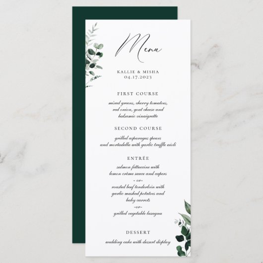 Menu de verdure botanique naturelle (Devant / Derrière)