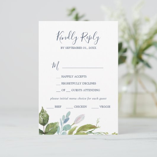 Menu de verdure d'été Choix carte RSVP (Debout devant)