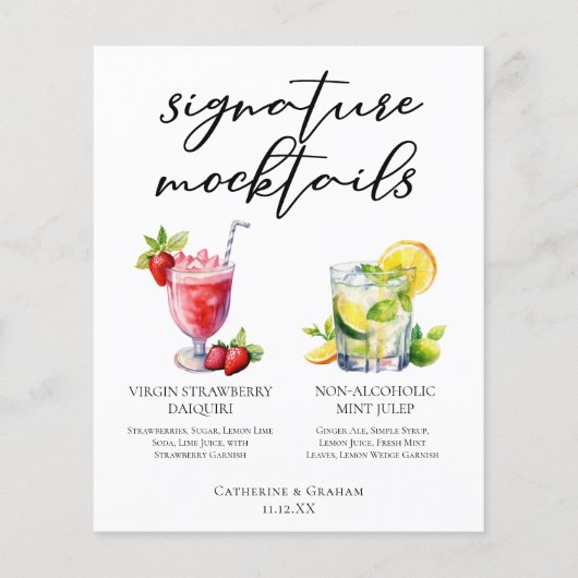 Menu de Virgin Daiquiri à la Fraise et de Julep à  (Devant)