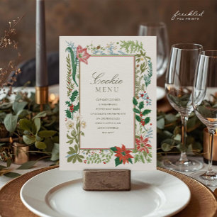 Menu d'échange de biscuits de Noël botanique vinta