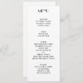 Menu Déco Minimal Pour Le Mariage (Devant / Derrière)