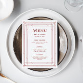 Menu Déco moderne | Blanc argenté clair avec Mariage ro