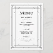 Menu Déco moderne | Élégant Mariage noir et blanc (Devant)