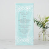 Menu Deco Wedding Waterverf Turquoise (Staand voorkant)