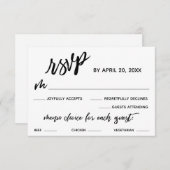 Menu décontracté de l'écriture manuscrite Choix du (Devant / Derrière)