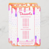 Menu Décorateur de pâtissier moderne à effet holographi (Devant / Derrière)