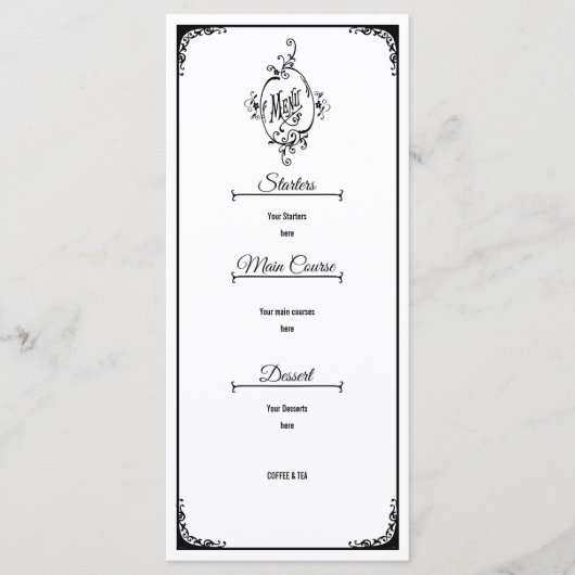 Menu Decoratief Monogram (Voorkant)