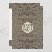 Menu Décoré d'un monogramme fait sur commande baroque (Devant / Derrière)